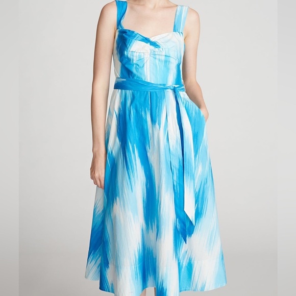 Halston JAYDEN DRESS IN PRINTED POPLIN - Picture 1 of 7